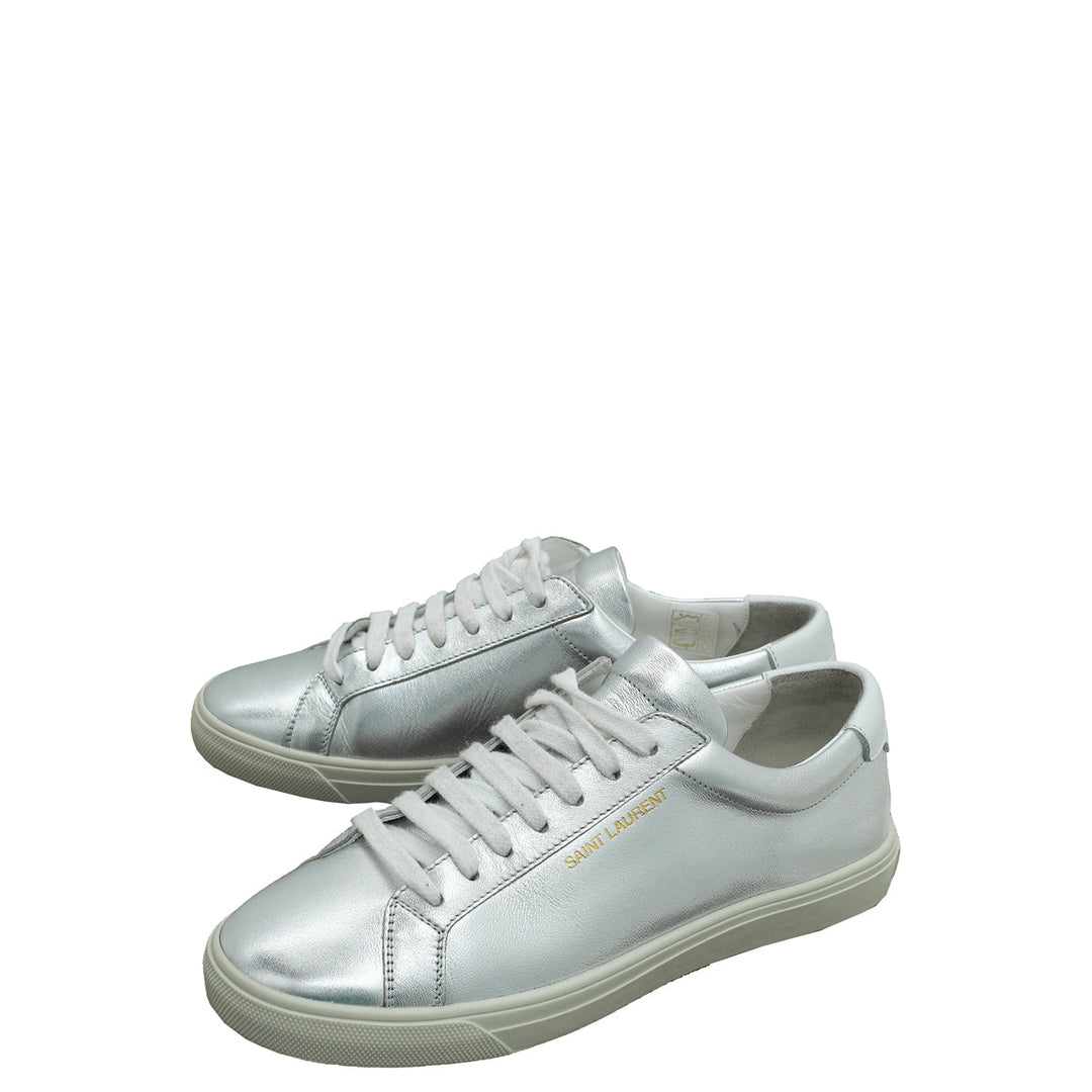YSL Silver Metallic Andy Sneaker 37