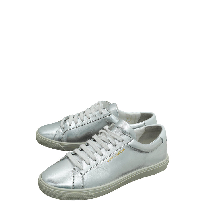 YSL Silver Metallic Andy Sneaker 37