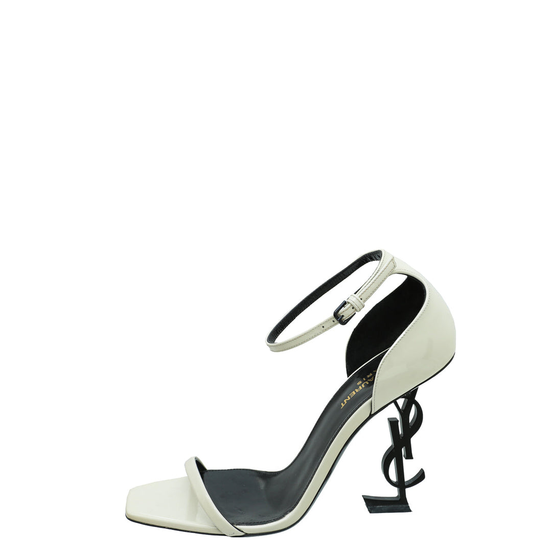 YSL White Opyum Pumps 38.5