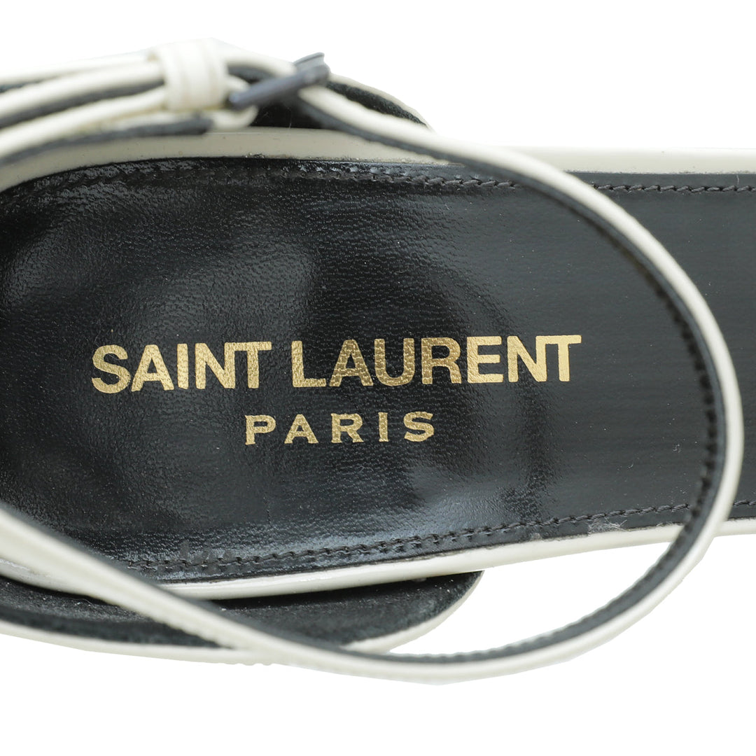 YSL White Opyum Pumps 38.5