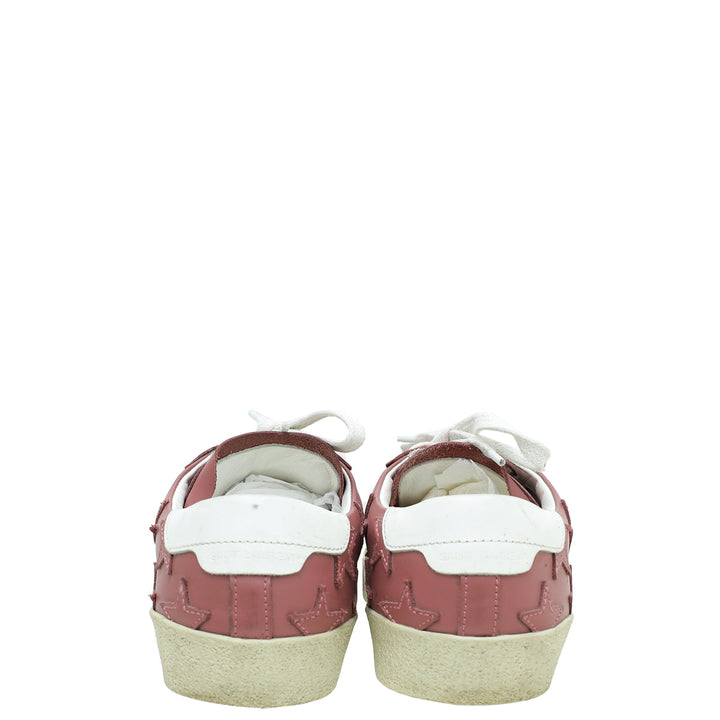 YSL Old Rose Stars Court Sneakers 38
