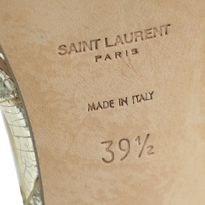 YSL Gold Tribute Laminate Sandal 39.5
