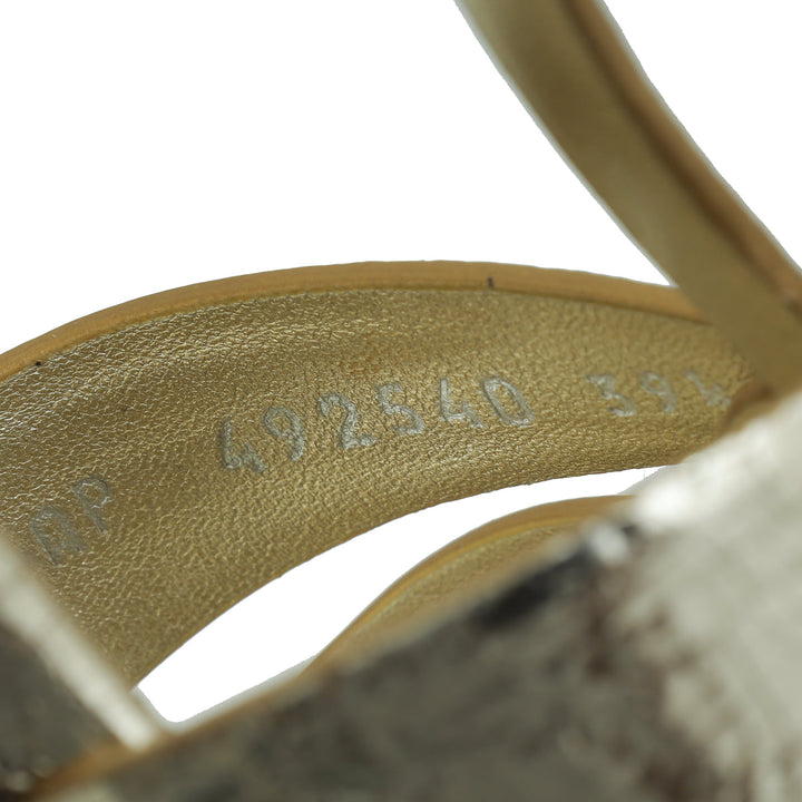 YSL Gold Tribute Laminate Sandal 39.5