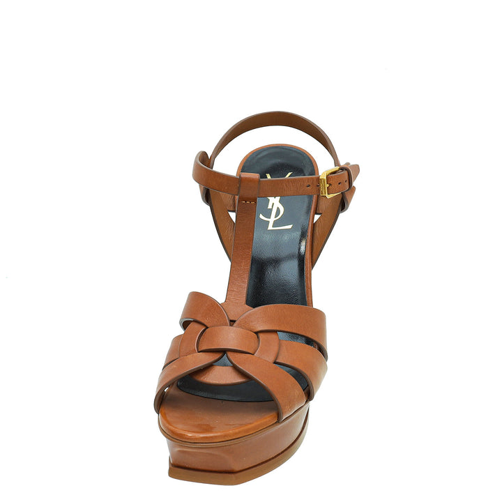 YSL Brown Tribute Sandal 39