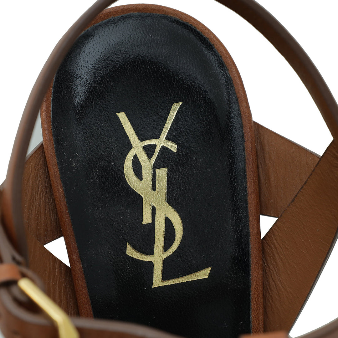 YSL Brown Tribute Sandal 39