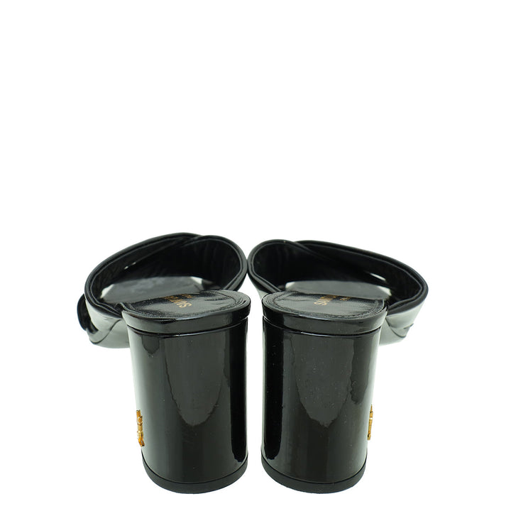 YSL Black Loulou Criss Cross Mules 39