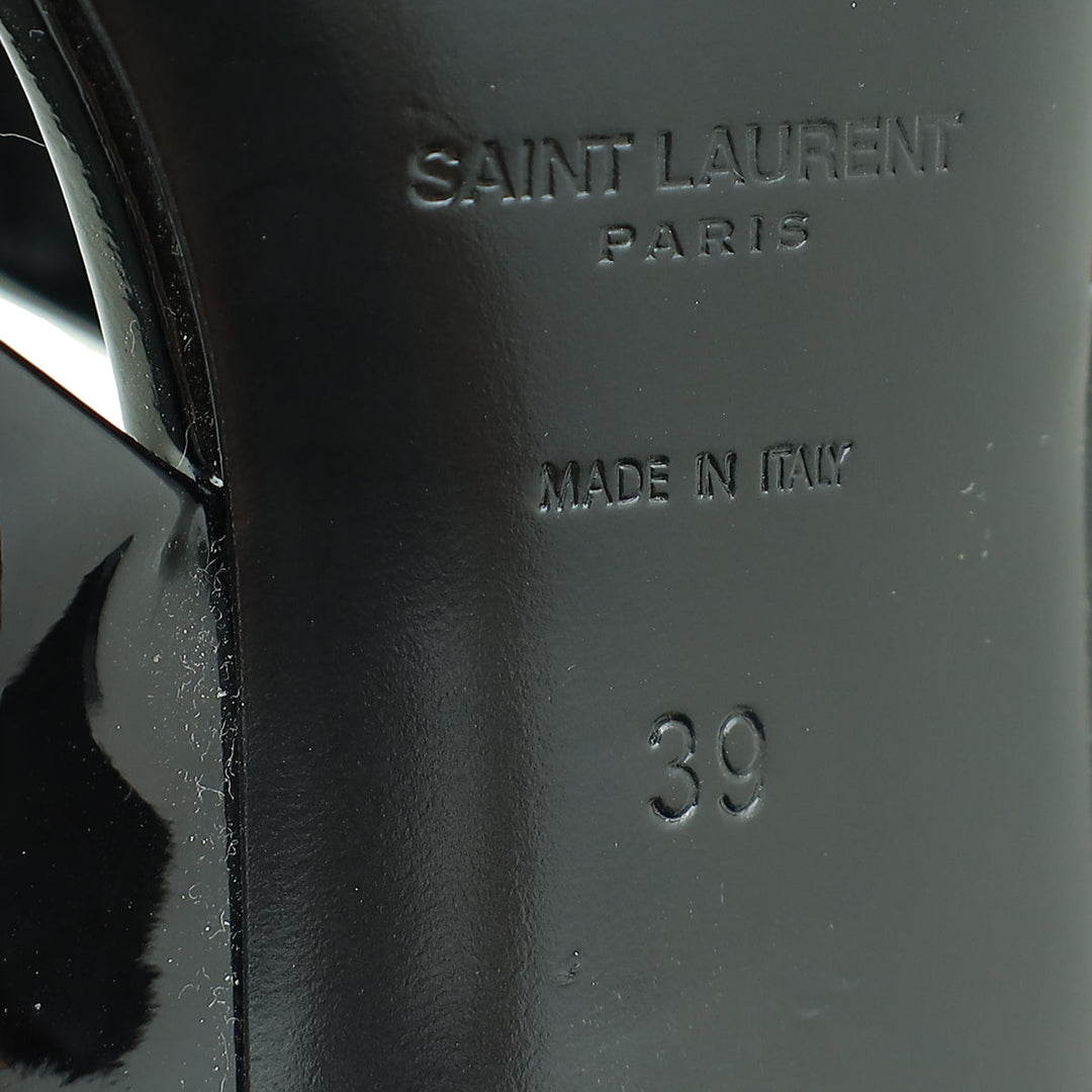YSL Black Loulou Criss Cross Mules 39