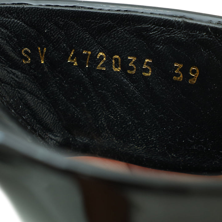 YSL Black Loulou Criss Cross Mules 39
