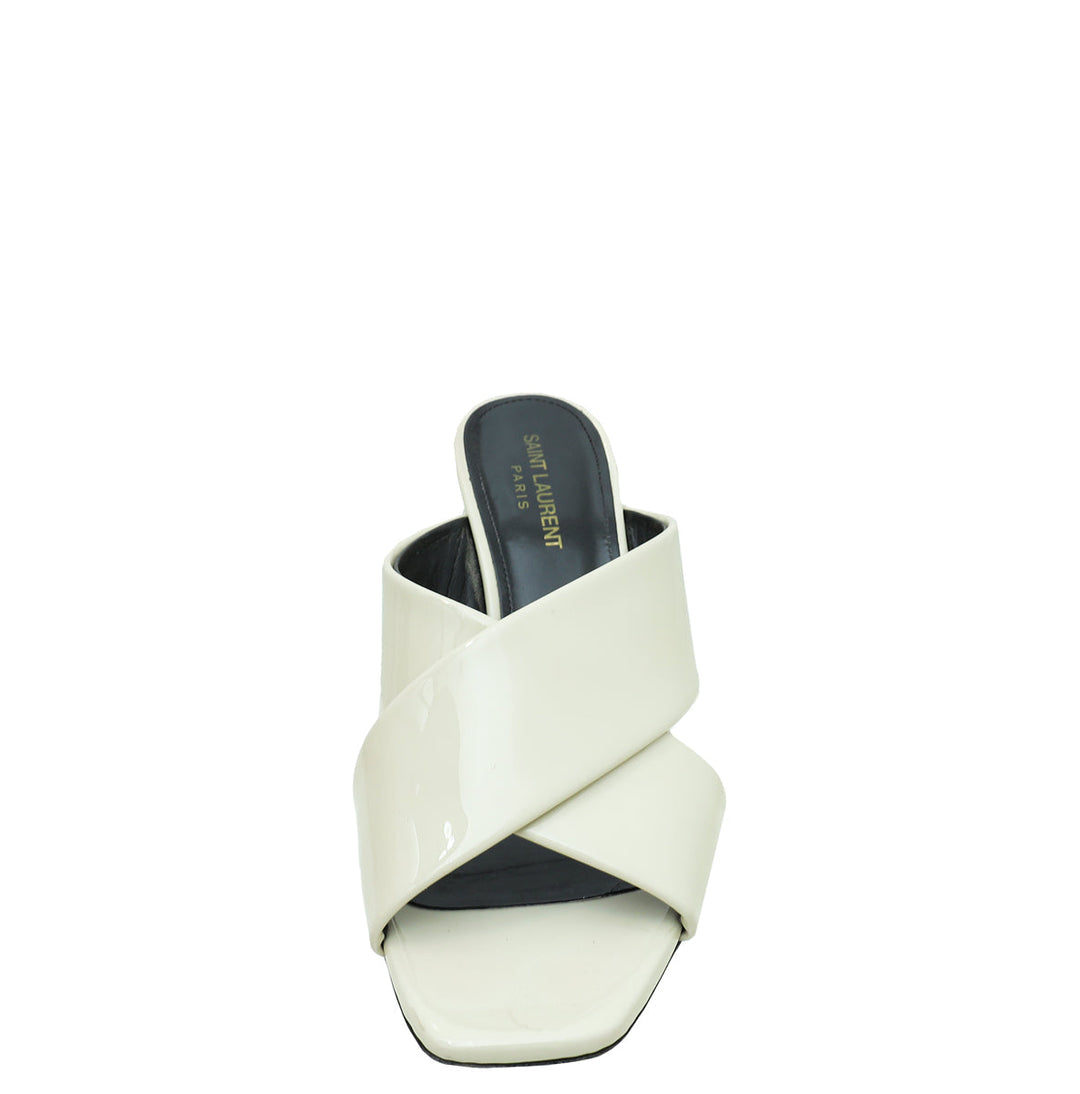 YSL Cream Loulou Criss Cross Sandals 39