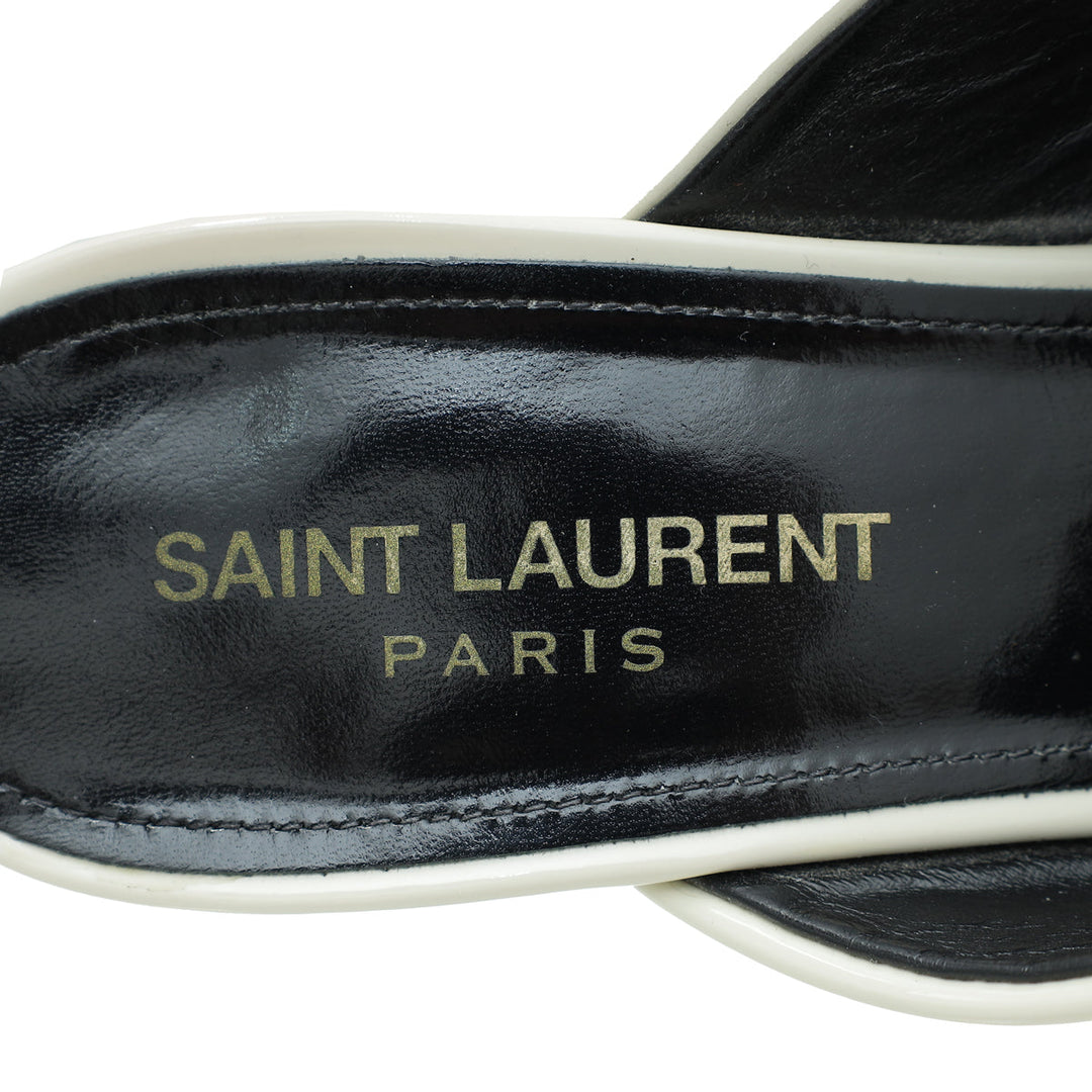 YSL Cream Loulou Criss Cross Sandals 39
