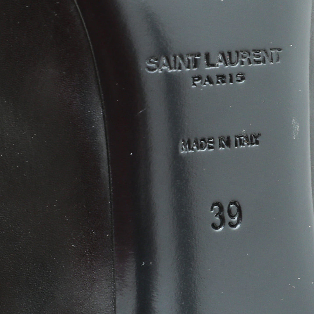 YSL Black Escarpin Ankle Strap Pump 39