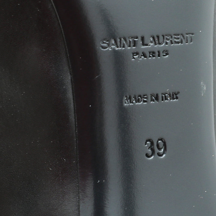 YSL Black Escarpin Ankle Strap Pump 39