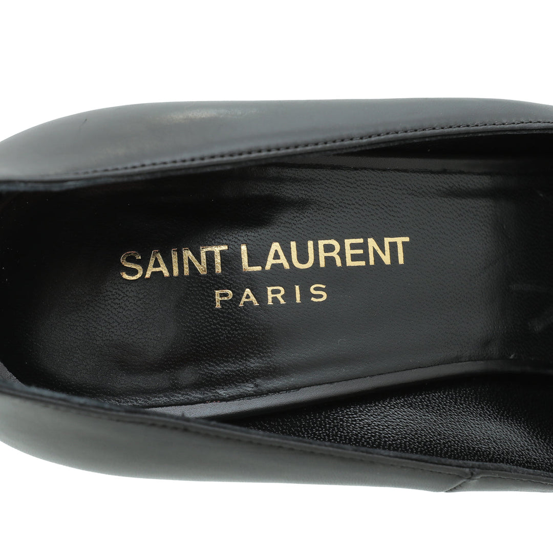 YSL Black Escarpin Ankle Strap Pump 39