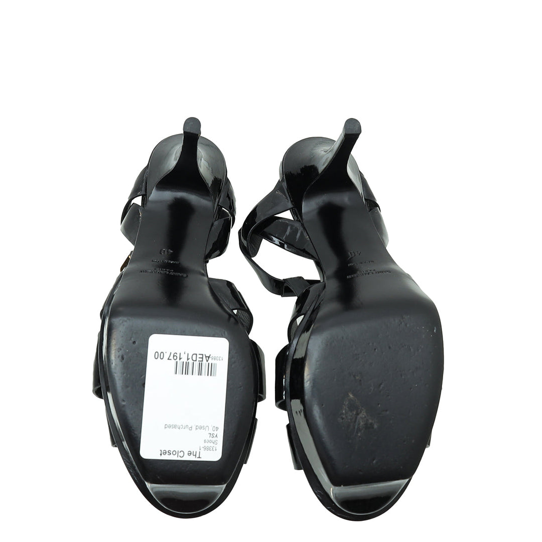 YSL Black Tribute Sandal 40