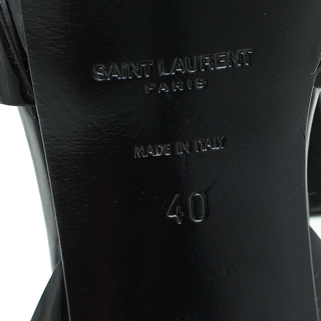 YSL Black Tribute Sandal 40