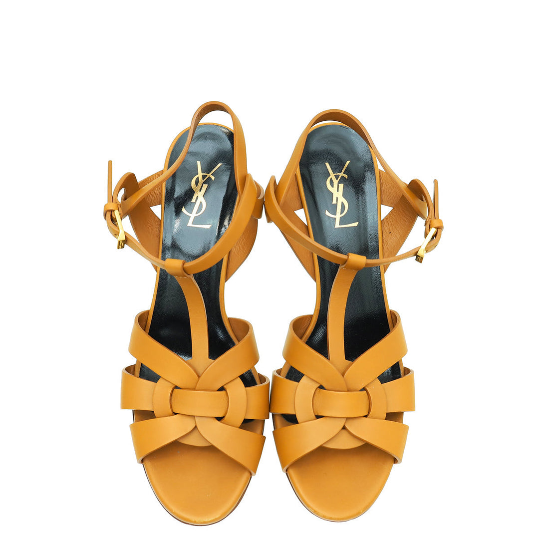 YSL Tan Tribute Sandal 40