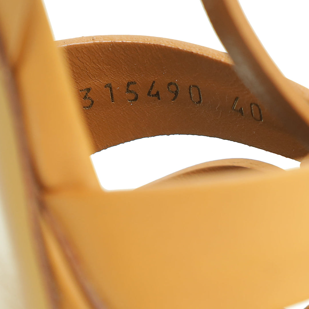 YSL Tan Tribute Sandal 40
