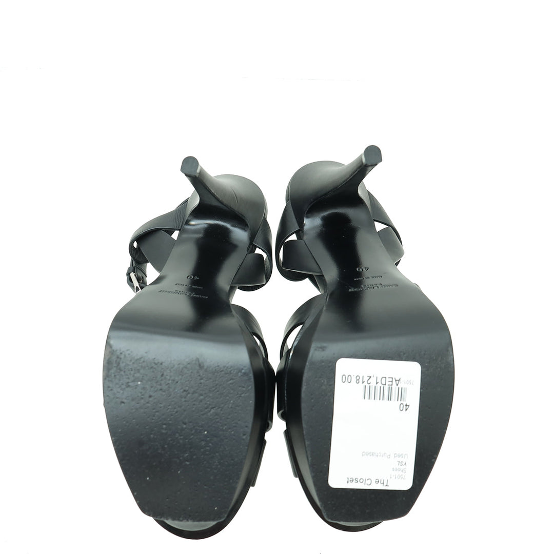 YSL Black Tribute Sandal 40
