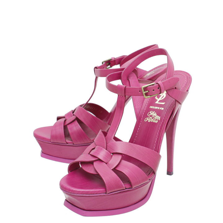 YSL Pink Tribute High Heel Sandals 38