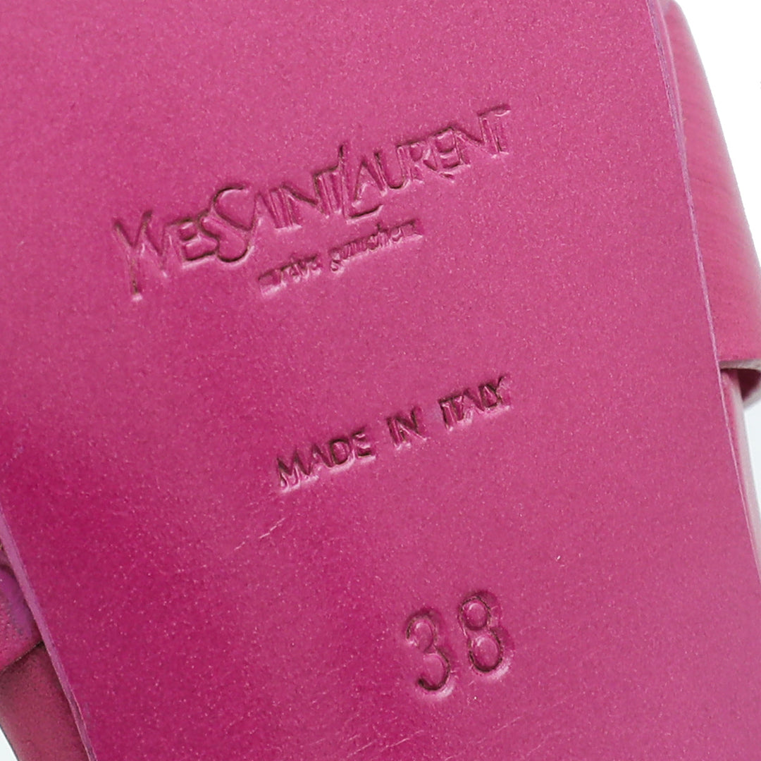 YSL Pink Tribute High Heel Sandals 38