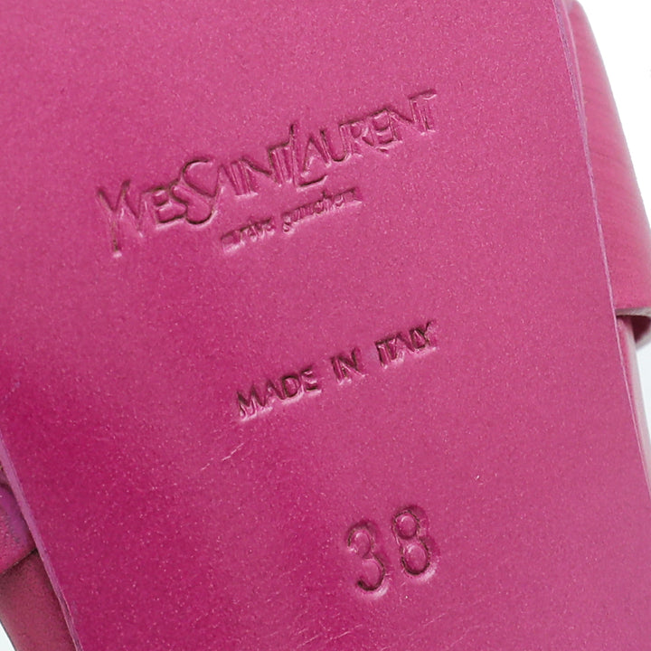 YSL Pink Tribute High Heel Sandals 38