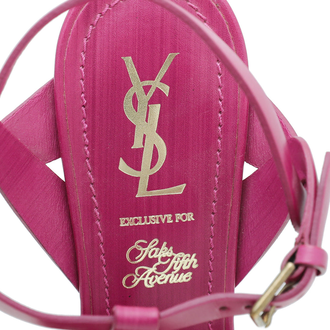 YSL Pink Tribute High Heel Sandals 38