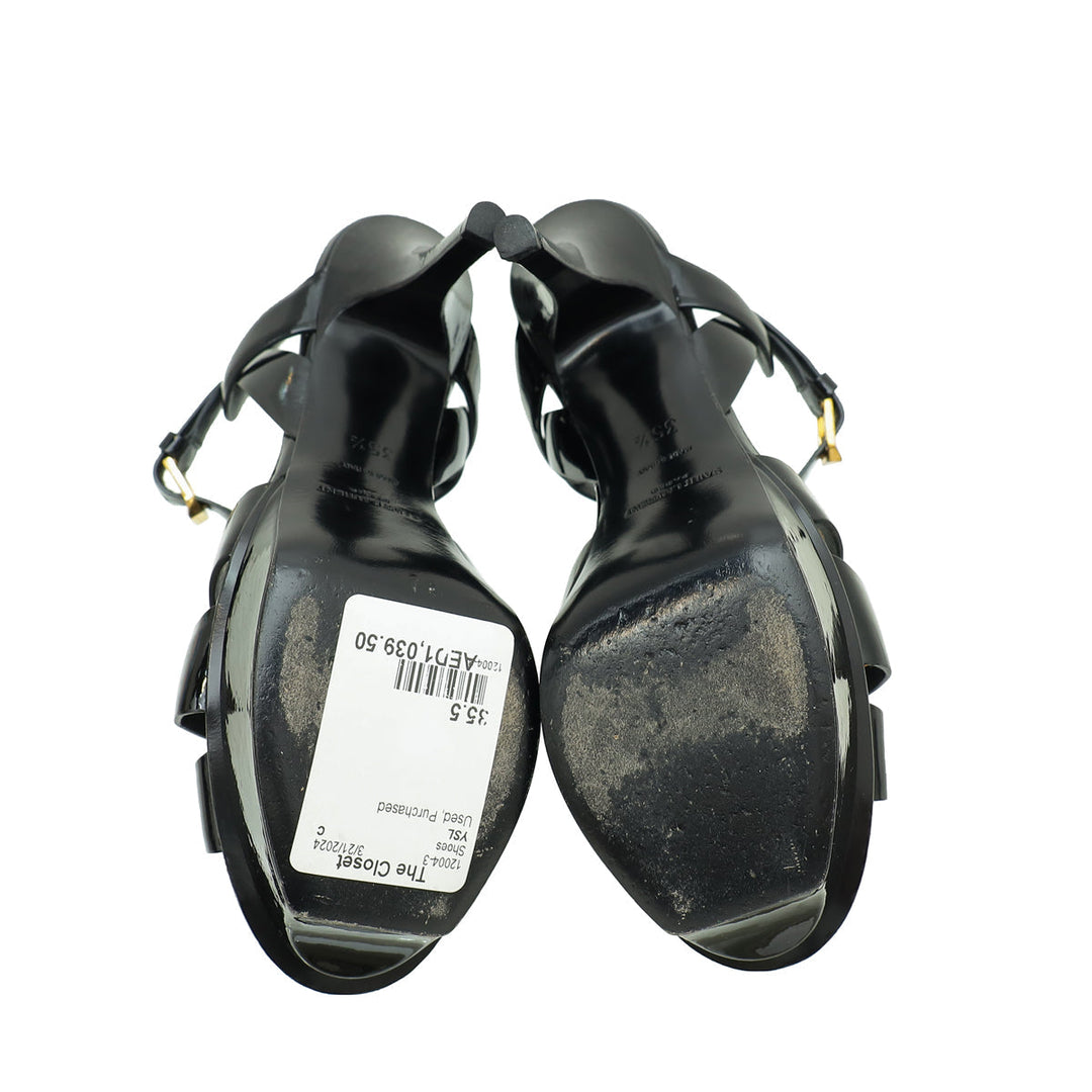 YSL Black Tribute Sandal 35.5