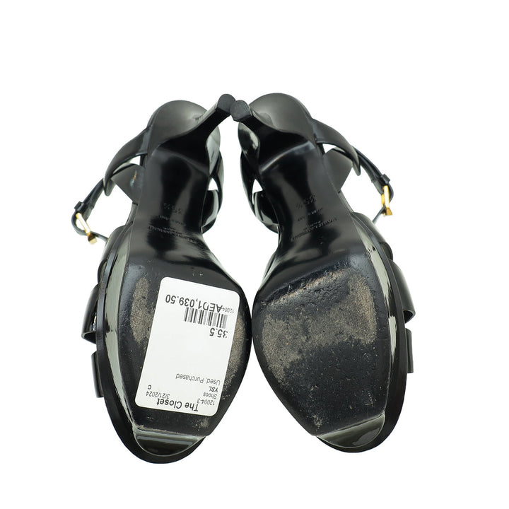 YSL Black Tribute Sandal 35.5