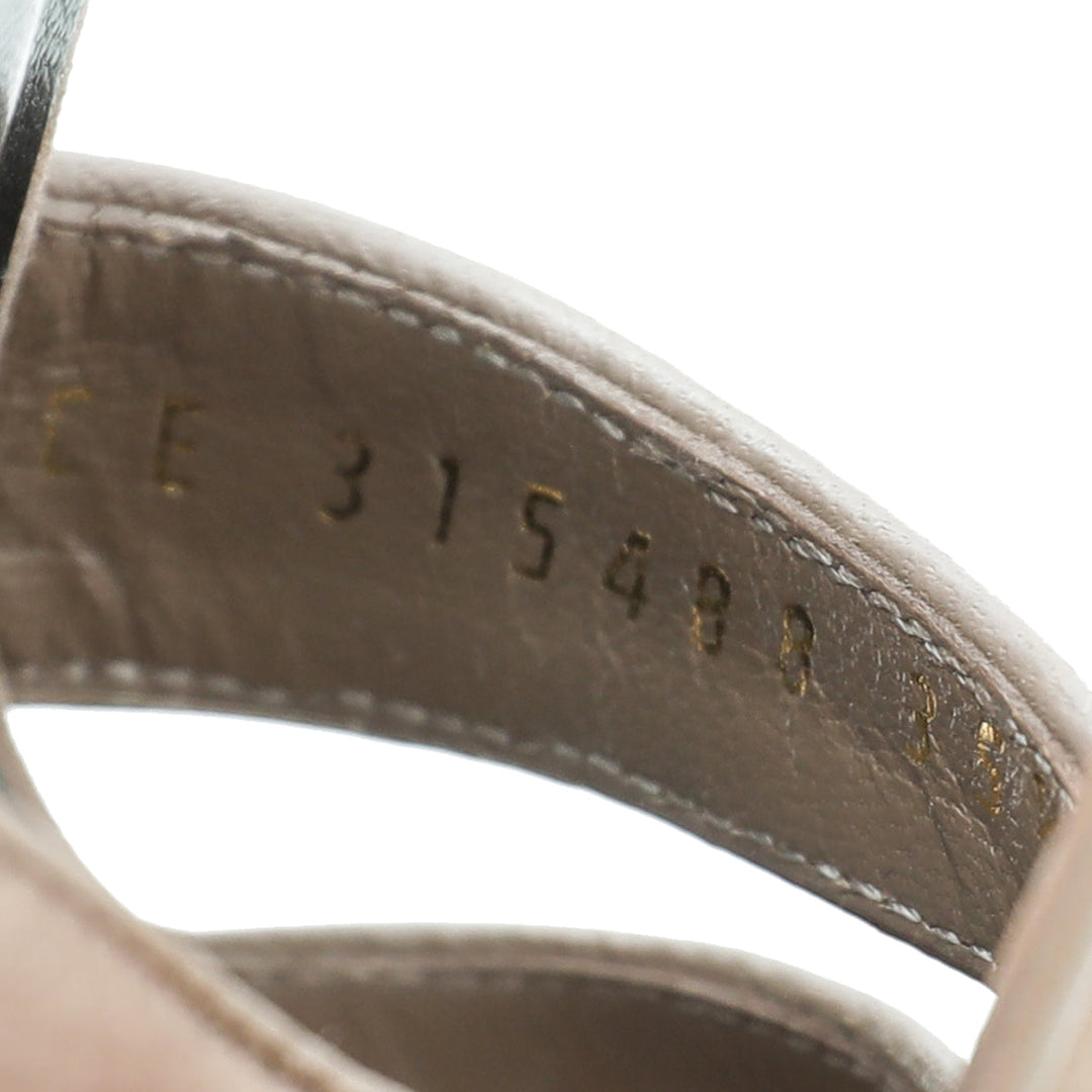 YSL Brown High Heeled Tribute Sandals 35.5