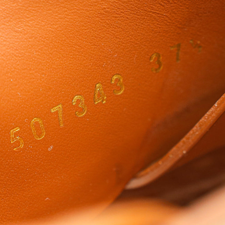 YSL Brown Loulou Criss Cross Mules 37.5