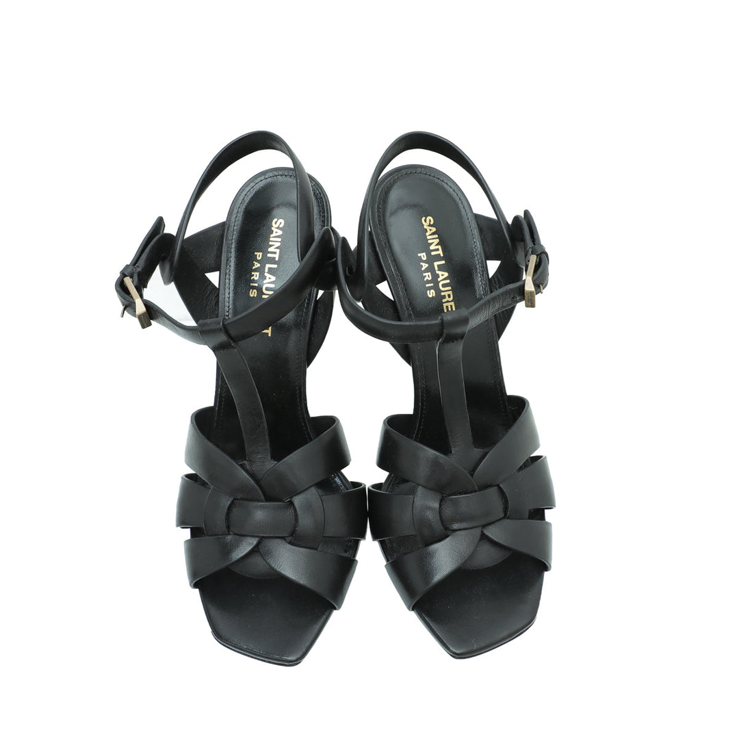 YSL Black Tribute Sandals 37