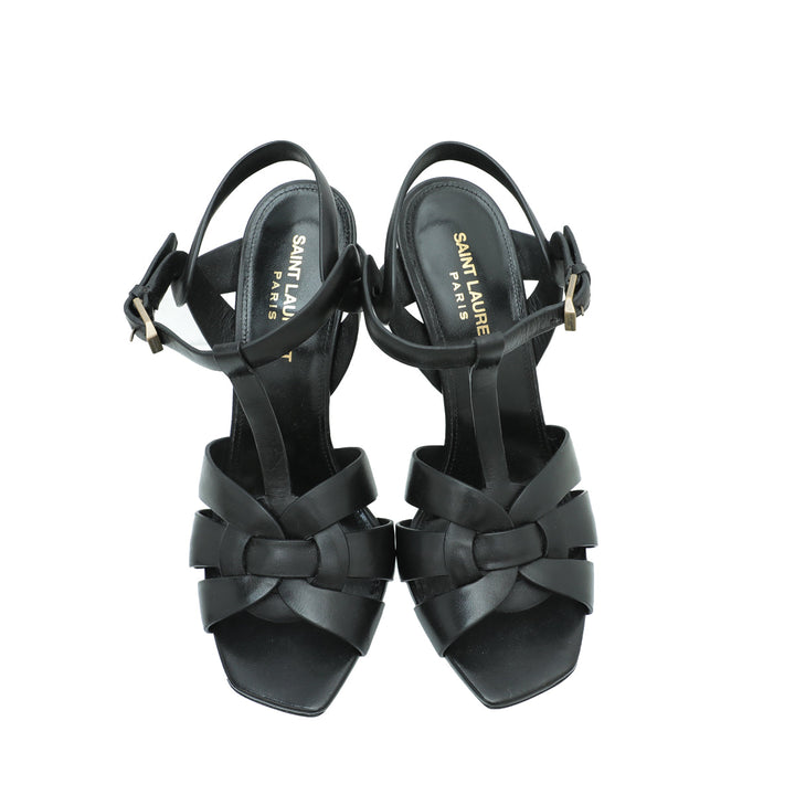 YSL Black Tribute Sandals 37
