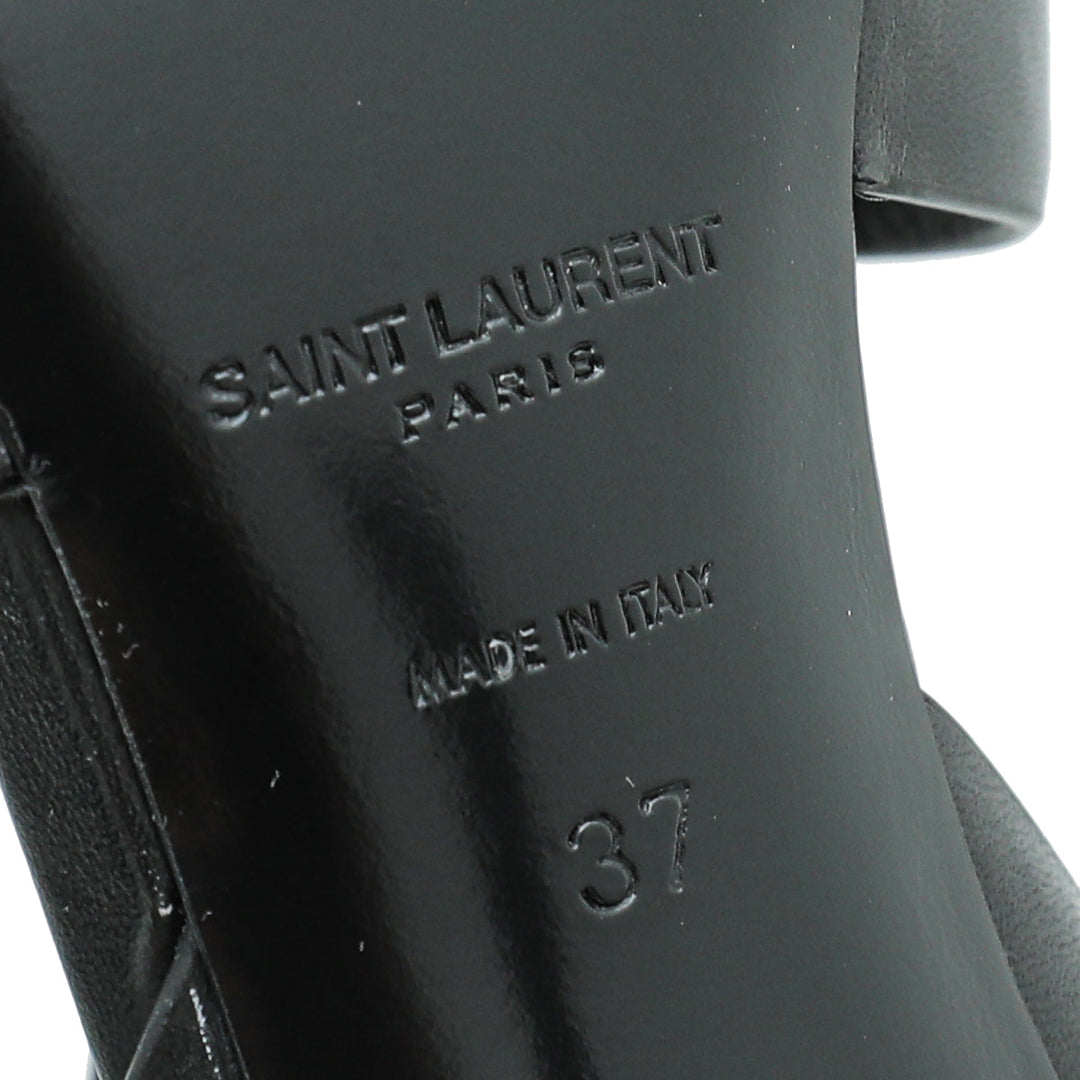 YSL Black Tribute Sandals 37