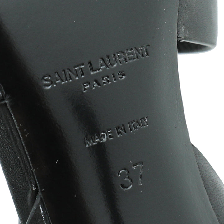 YSL Black Tribute Sandals 37