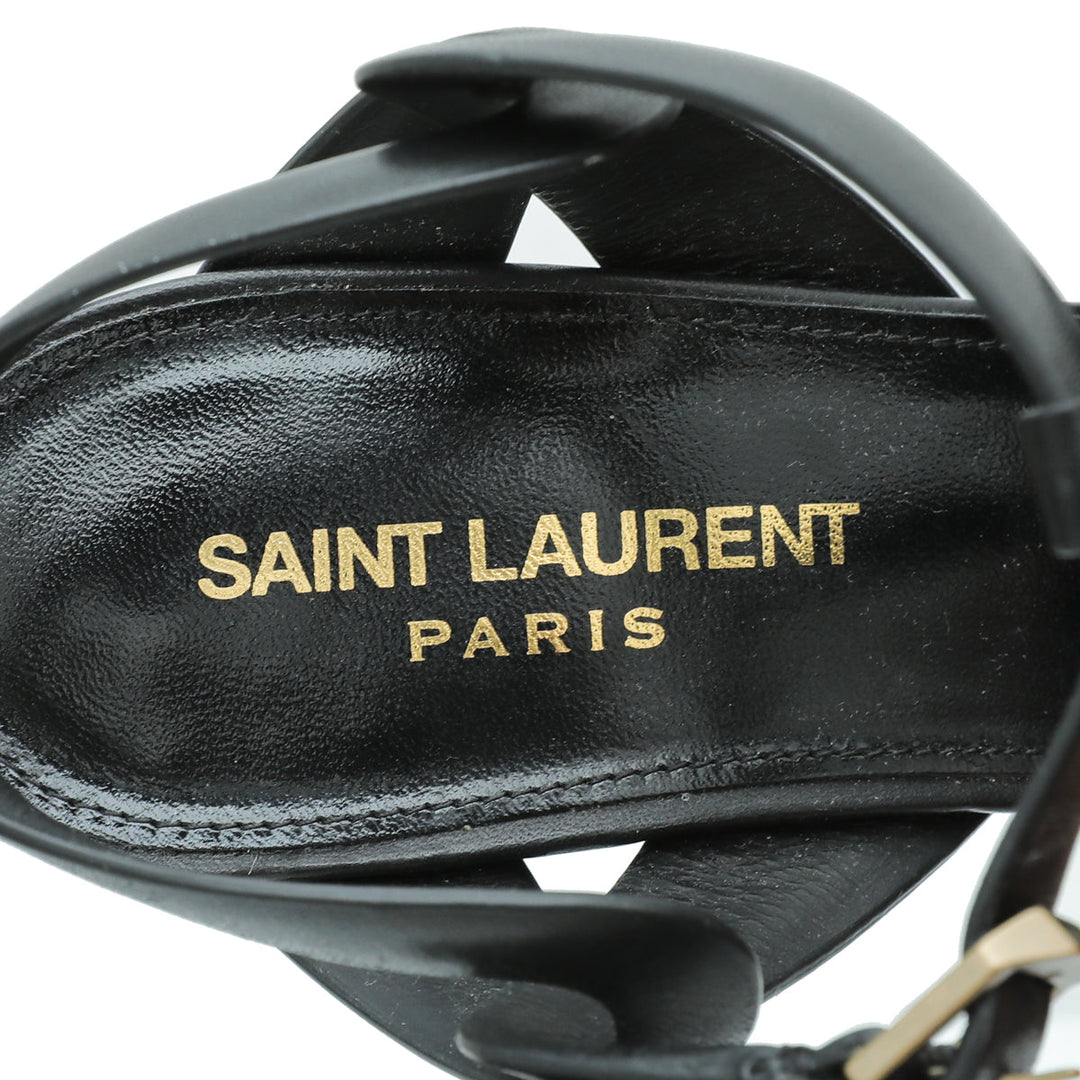 YSL Black Tribute Sandals 37