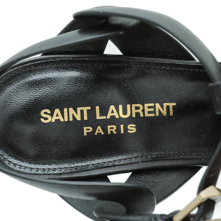 YSL Black Tribute Sandals 37