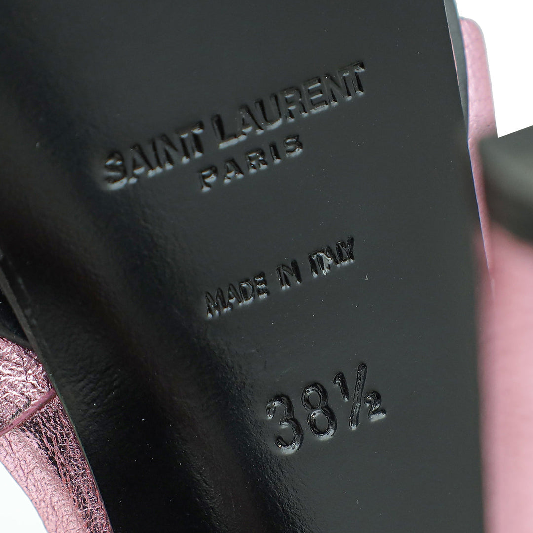 YSL Metallic Pink Tribute Sandal 38.5