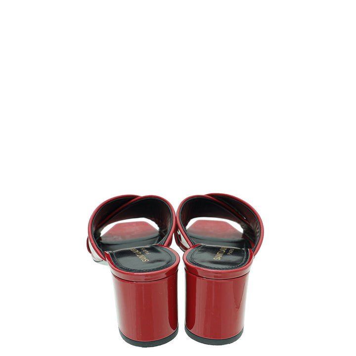 YSL Red Loulou Criss Cross Sandals 39.5