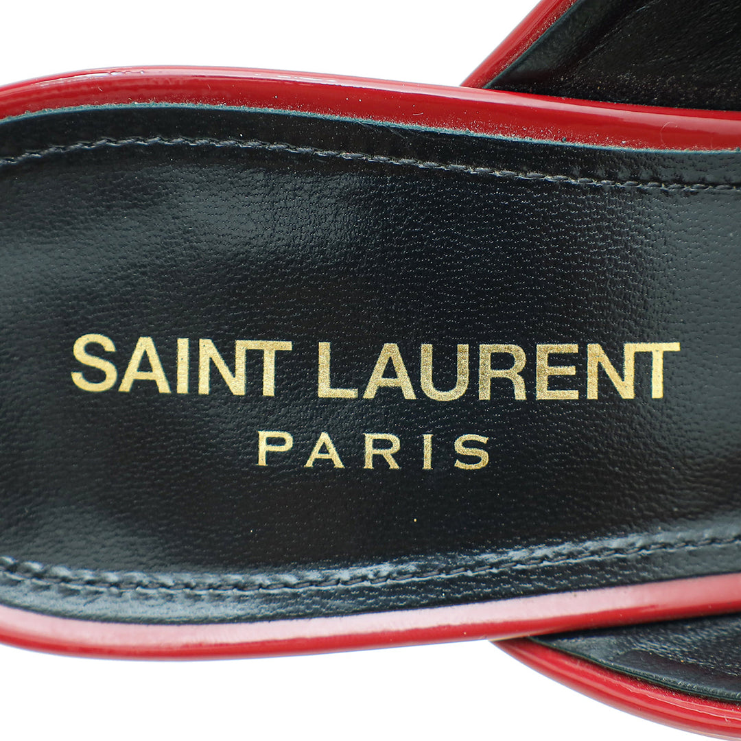YSL Red Loulou Criss Cross Sandals 39.5