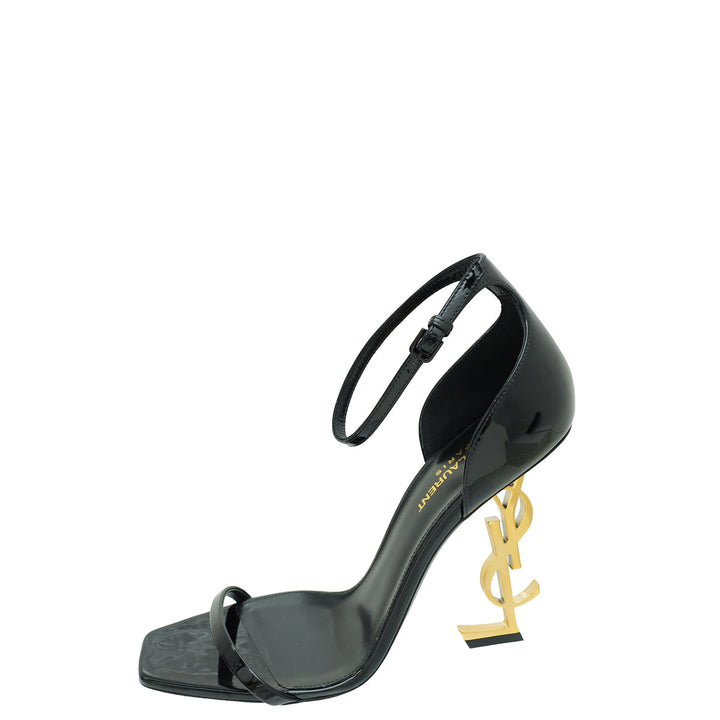 YSL Black Opyum Ankle Strap Sandal 39