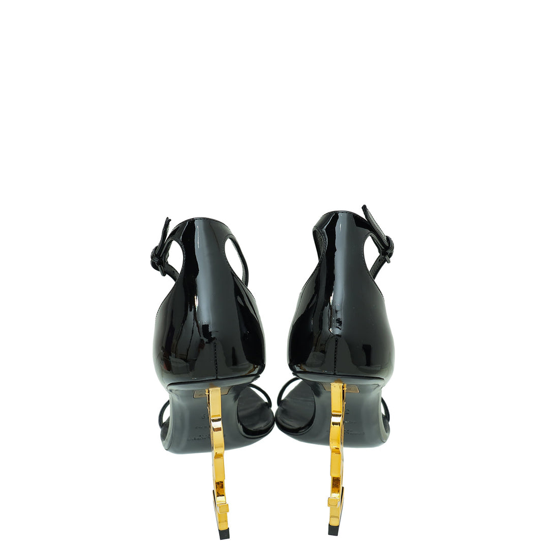 YSL Black Opyum Ankle Strap Sandal 39