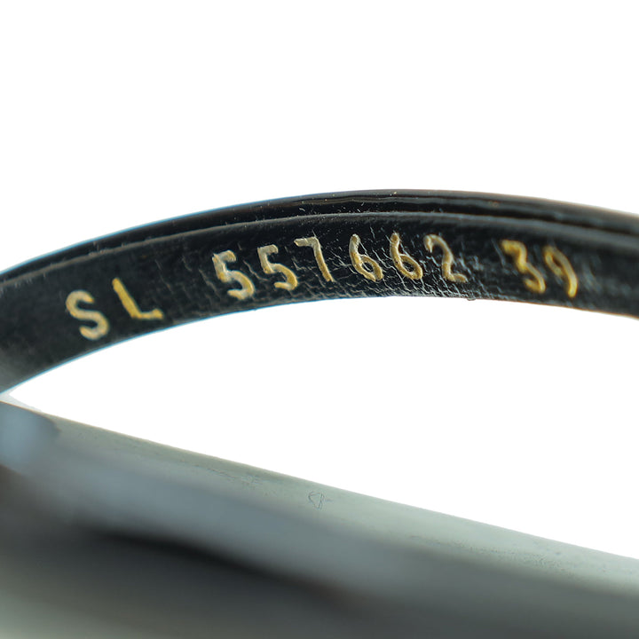 YSL Black Opyum Ankle Strap Sandal 39