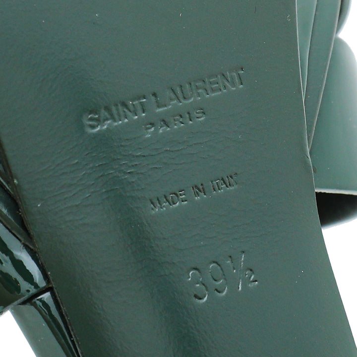 YSL Dark Green Tribute High Heel Sandals 39.5