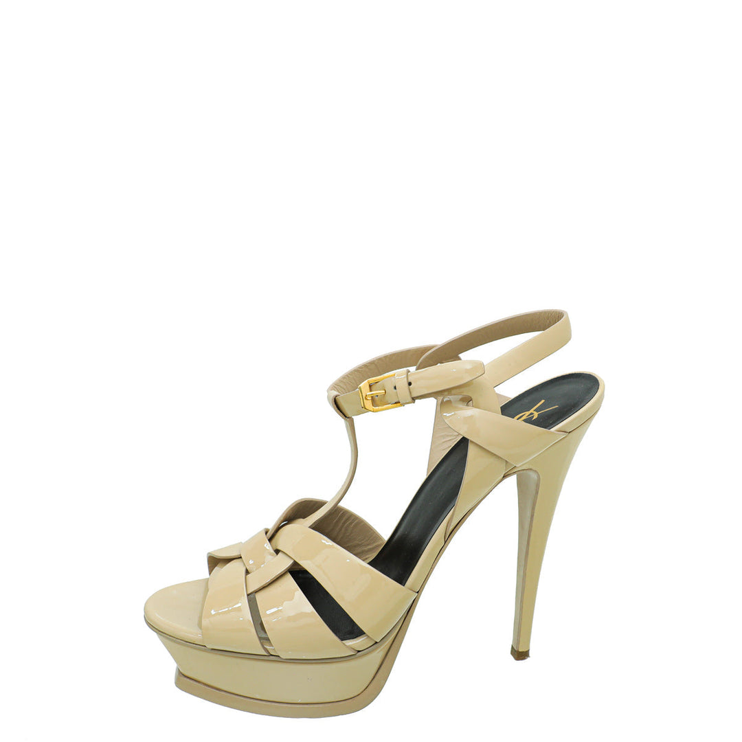 YSL Beige Tribute Sandal 40