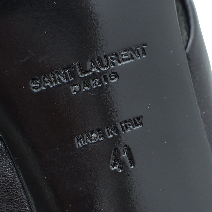 YSL Black Loulou Criss-Cross Mules 41