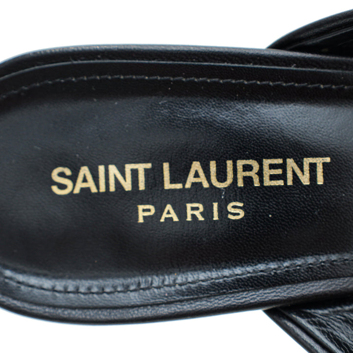 YSL Black Loulou Criss-Cross Mules 41