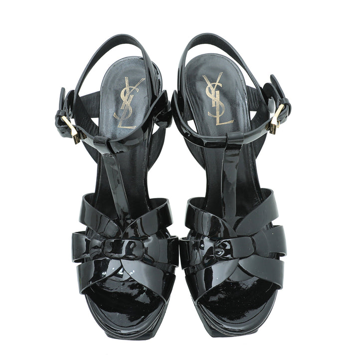 YSL Black Tribute Sandal 37.5