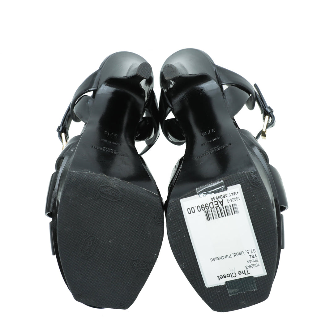 YSL Black Tribute Sandal 37.5