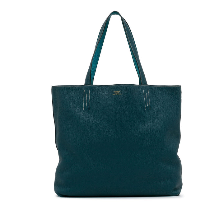 Blue Top quality Hermes Reversible Double Sens 45 Tote Bag