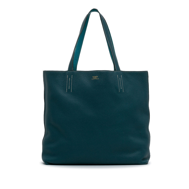Blue Top quality Hermes Reversible Double Sens 45 Tote Bag